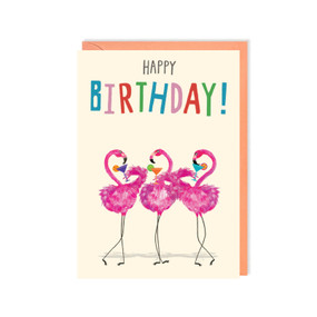 birthday flamingos birthday card