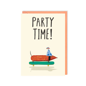 party time dachshund birthday card