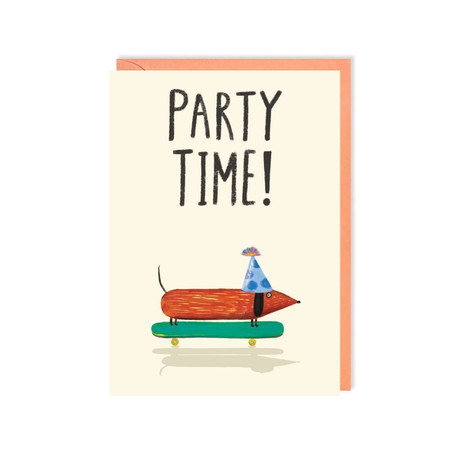 party time dachshund birthday card