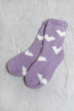 fleece plush fuzzy heart socks