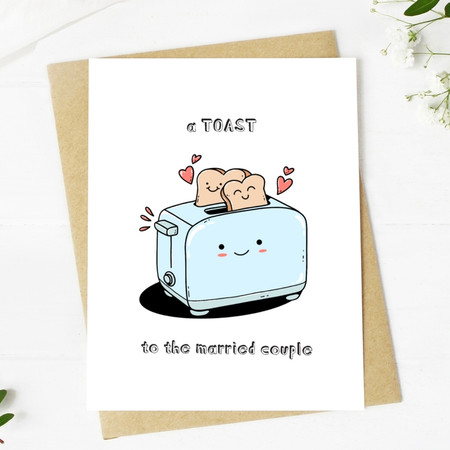 toast to the married couple wedding card