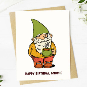 gnomie with coffee birthday