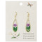 purple dried flower earrings