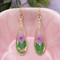 purple dried flower earrings