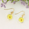 yellow buttercup dried flower earrings