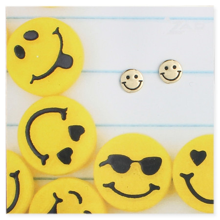 happy face enamel earrings