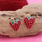 red strawberry post earrings