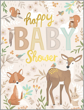 forest animals baby shower card