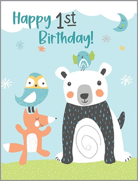 1st birthday forest animals birthday