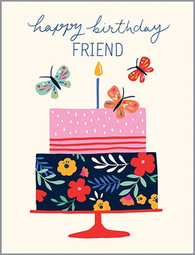 friend cake birthday card