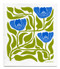 green blue flower swedish dishcloth