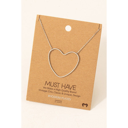 heart cutout pendant necklace