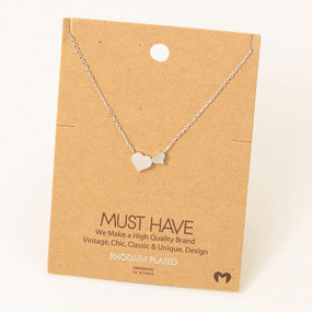 mini double heart pendant necklace