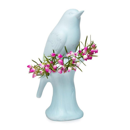 porcelain bird bud vase blue