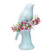 porcelain bird bud vase blue