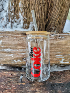 diet coke beer can glass with lid