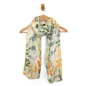 yellow botanical berries scarf