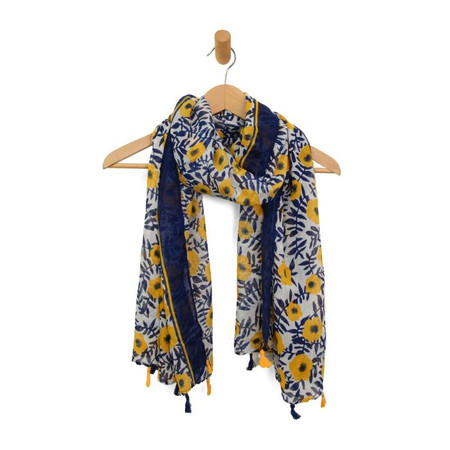 yellow poppy floral scarf