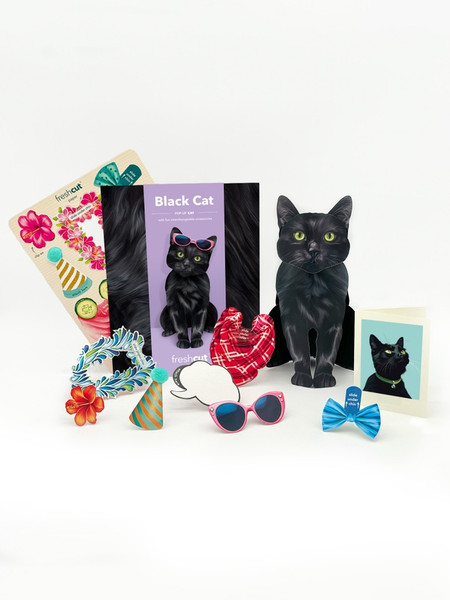 black cat pop-up greeting cards
