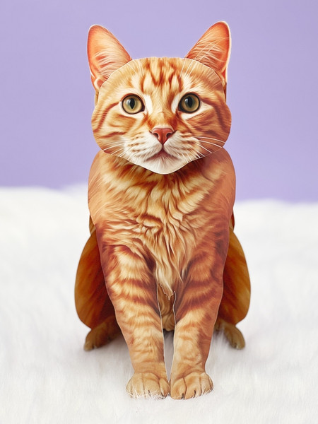 orange tabby cat pop-up greeting cards