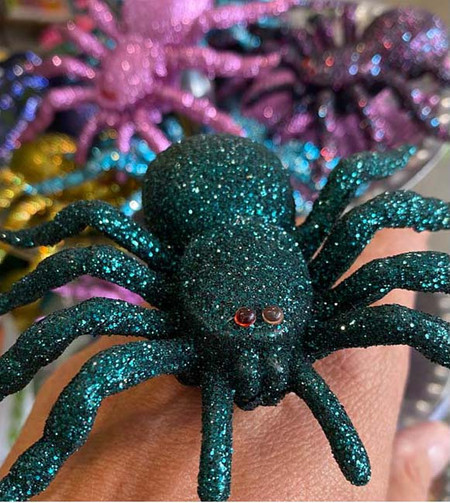 glitter spiders