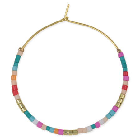 multi tiny seed bead hoop earrings