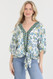 tie waist kimono blouse blue/green