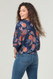 tie waist kimono blouse blue/orange