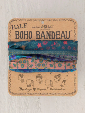 folk floral border half boho bandeau