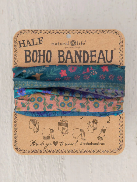 folk floral border half boho bandeau