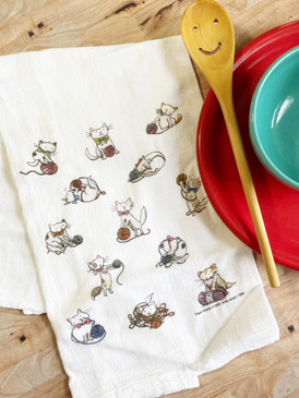 knitten kittens flour sack towel
