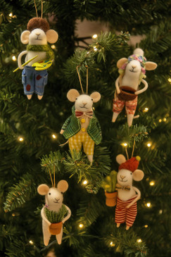 felt city mice ornament (assorted)