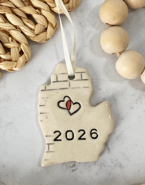 michigan two hearts ceramic ornament 2026
