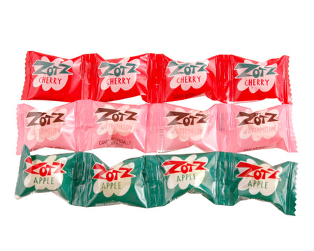 zotz fizzy fruit flavor candy cherry watermelon apple retro hard to find great stocking stuffer for kids 