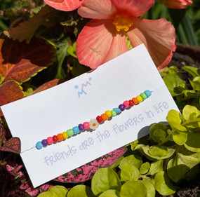 friends are flowers rainbow bracelet