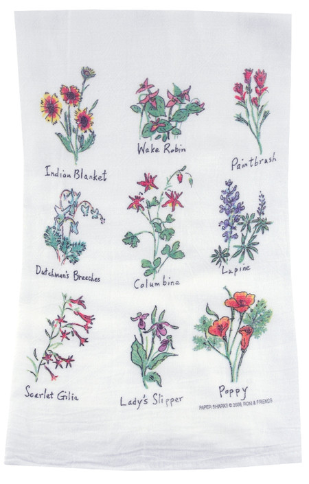 wildflowers flour sack towel kitchen gift for cook baker mom mothers day grandma