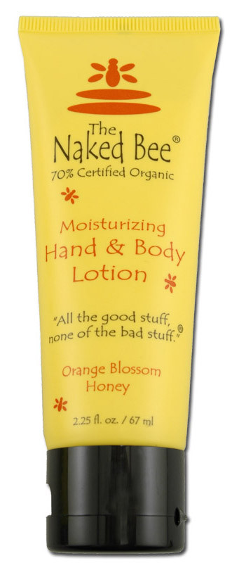 naked bee orange blossom moisturizing body hand lotion honey organic made in usa aloe green white tea 2 oz ounces stocking stuffer for girl gift for mom grandma sister girlfriend wife bath body dye free