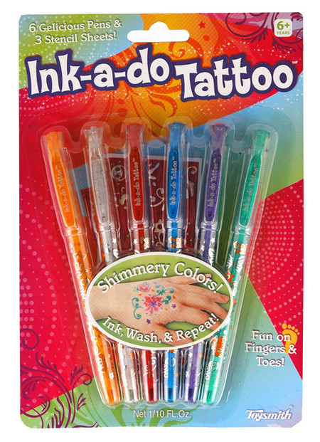 ink a doo tattoo pen set removable washable kids 
