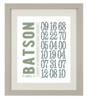 custom family date print