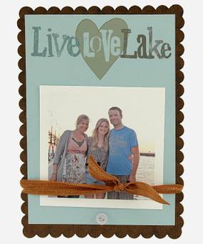 live love lake heart frame vacation summer photo frame handmade in usa souvenir 