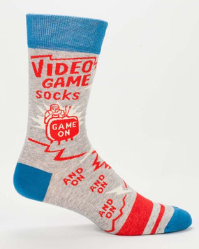mens video game socks novelty blue red crew stocking stuffer gamer dad boyrfriend husband guy gift 