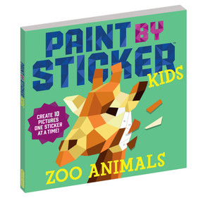 paint by sticker zoo animals kids book creative art no mess 