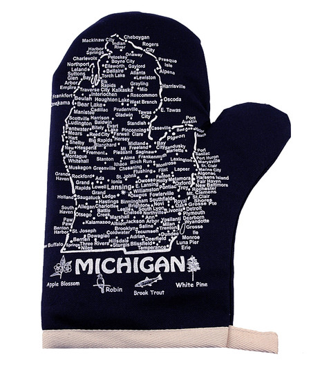 michigan oven mitt great lakes state detroit motown kitchen accessory gift mom grandma girlfriend stocking stuffer