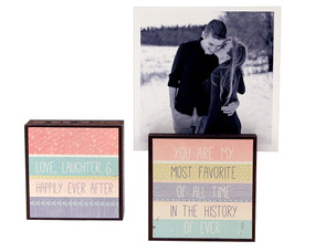 love laughter happily ever after photo frame block whimsical wedding couple boyfriend girlfriend husband wife 