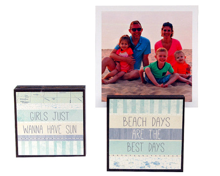 beach days vacation summer photo frame block whimsical reversible quotes sayings