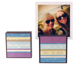 love my friends photo frame block whimsical reversible cute quote saying sentiment