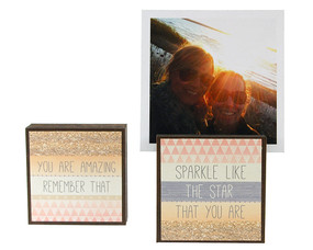 sparkle like the star that you are photo frame block whimsical  graduation reversible quote sentiment saying