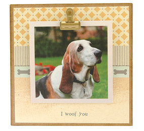 i woof you dog pet tiny rustic photo clip frame whimsical cute custom personalized handmade usa gift