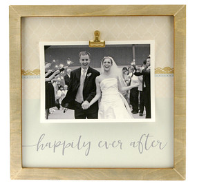 happily ever after  large clip frame wedding shower gift handmade newlyweds anniversary custom personalized