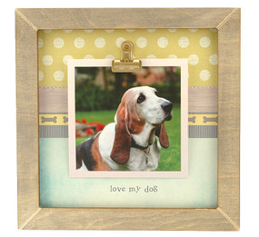 love my dog rustic clip frame whimsical  handmade usa custom personalized instagram photo pet